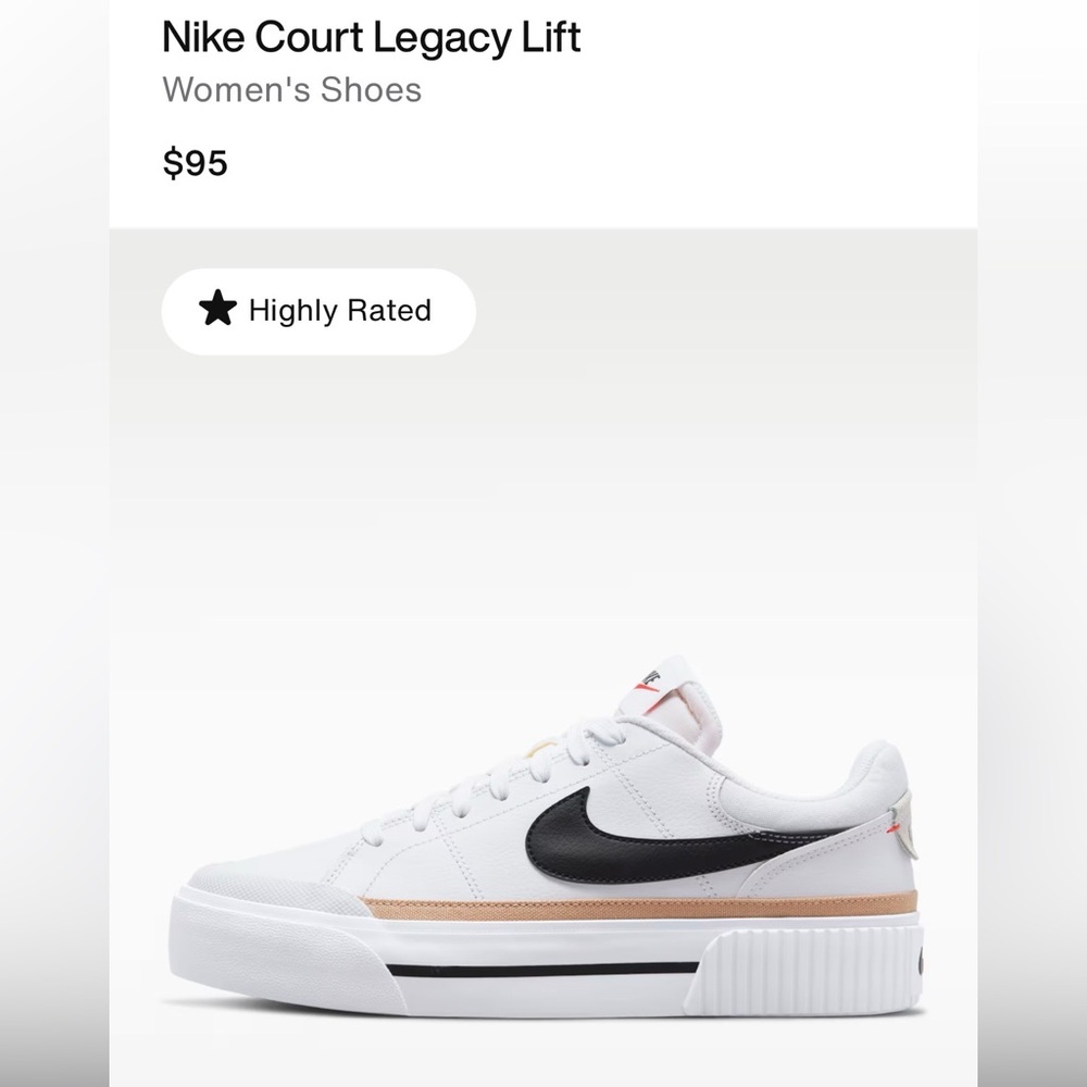 Nike Court Legacy Lift women’s size 7.5- pristine!! - Picture 8 of 14